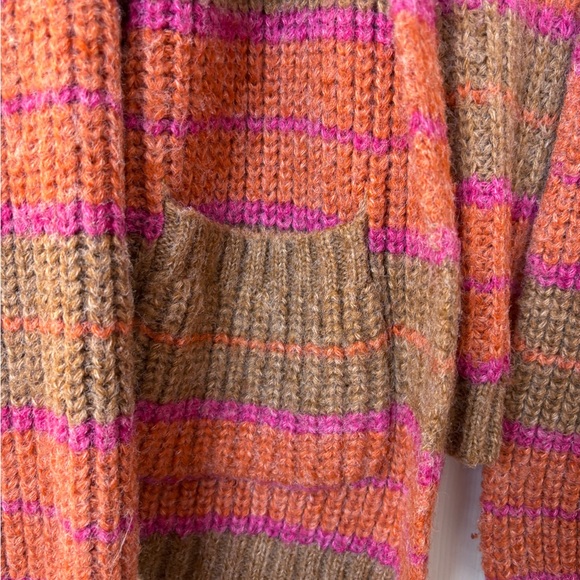 &merci Brown and Pink Striped Cardigan - Picture 4 of 9